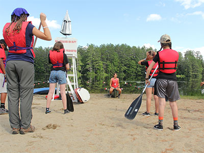 Campers at the beach in Pack forest
