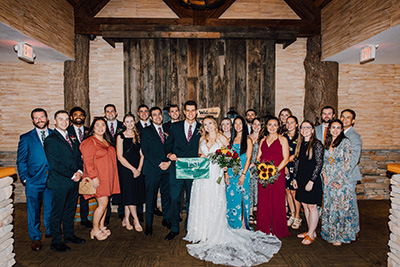 Samantha Kerlin with ESF alumni at her wedding