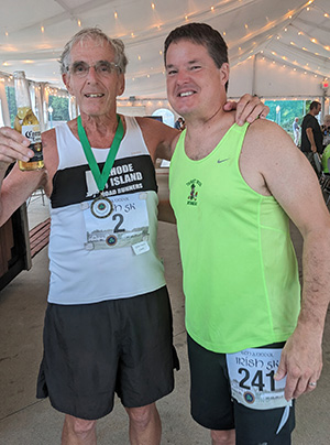 Don Clukies and Brian Yocis after Irish Cultural Center 5 K