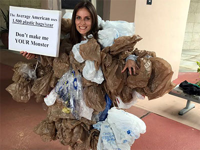 Sue Fassler in her Halloween Costume