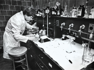 Researcher working in the lab