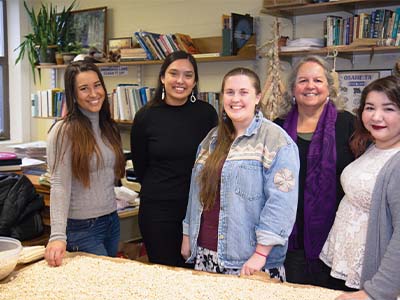Mariah Gladstone, Dineh Judd, Susannah Howard, Dr. Robin Kimmerer, and Biidaaban Reinhardt