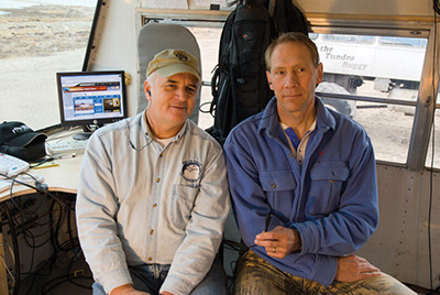 Donal Moore with a friend