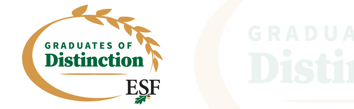 gold and green wreath style logo for graduates of distinction