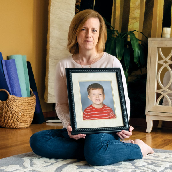 Serese Marotta ’99 holds a photograph of her son, Joseph.
