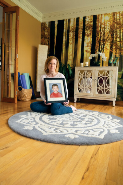 Serese Marotta ’99 holds a photograph of her son, Joseph.