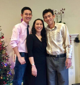 Truong Ho and his parents.