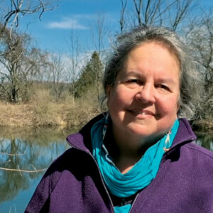 Robin Kimmerer ’75 at the pond on her property.