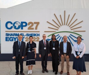 Dr, Xiaoliang Yang and colleagues at the U N F C C C COP27