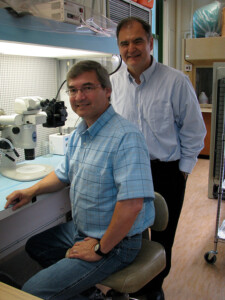 Chuck Maynard and William Powel in the lab